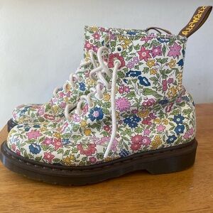Dr. Martens Multicolor Floral Combat Boots